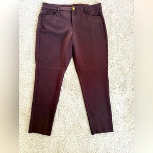 Michael Kors SZ 14 brown knit zip front ankle pants. Excellent condition